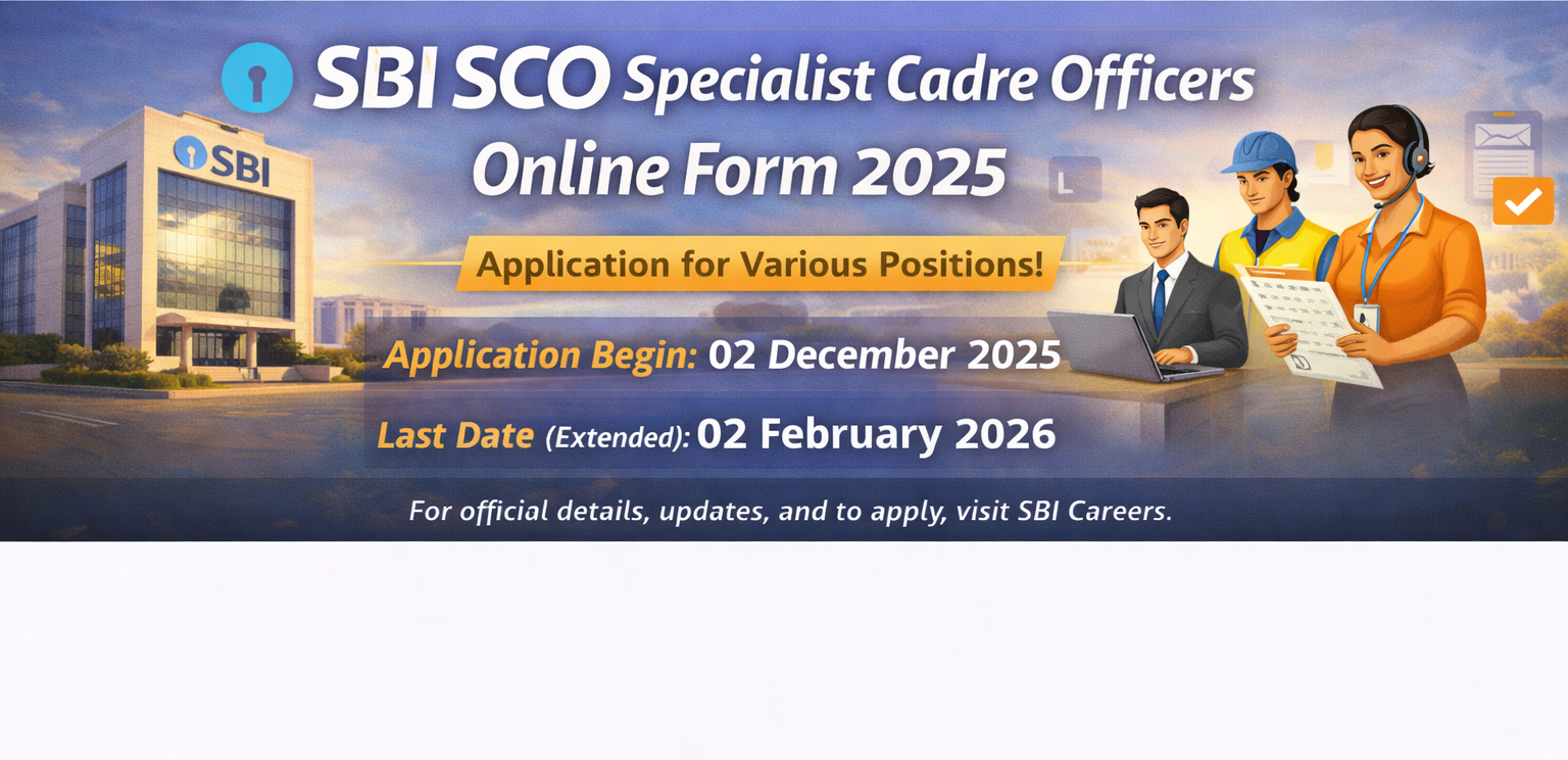 SBI SCO Specialist Cadre Officers Online - Last Date Extended